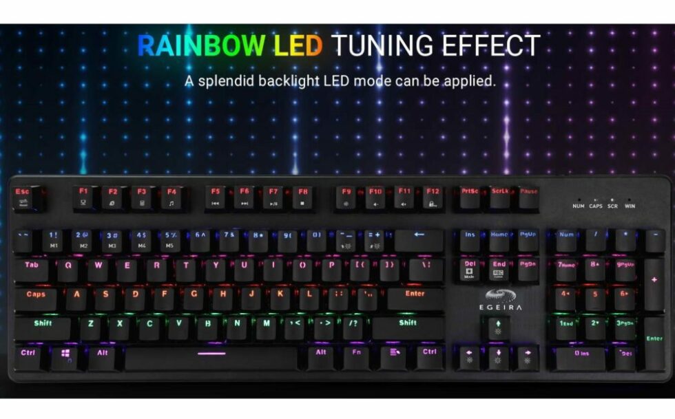 Egeira Colorful LED Lighting Gaming Keyboard-EGEIRA-KB-E599-BK-OTBL