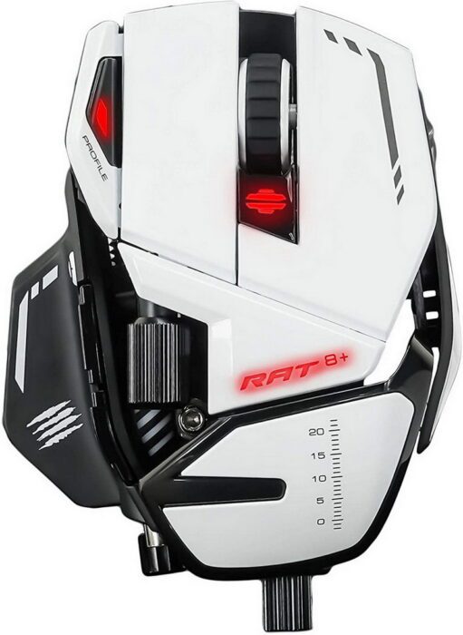 Mad Catz R.A.T. 8+Fully Adjustable Gaming Mouse White -MR05DCINWH000-0