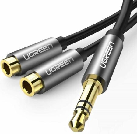UGREEN 3.5mm male to 2 Female Audio Cable Aluminum Case (Black)