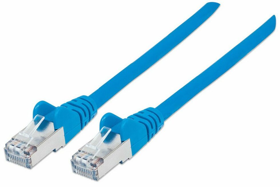 Manhattan Cable, Cat7 with Cat6a plug, CU, S/FTP, LSOH, RJ45, 2.0 m, Blue,Bag-740852