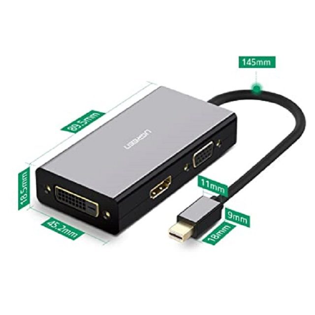 Ugreen Mini DP Male To HDMI/VGA/DVI Converter BK