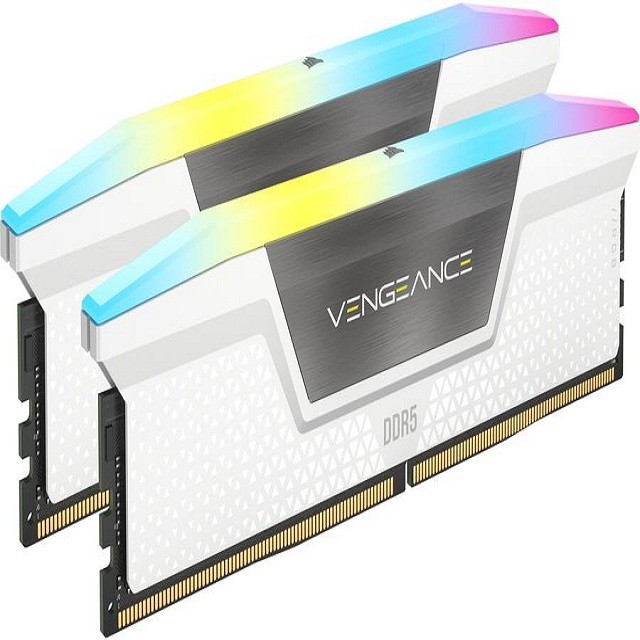 Corsair Memory RGB 64GB (2x32GB) DDR5 5200MHz C40 White
